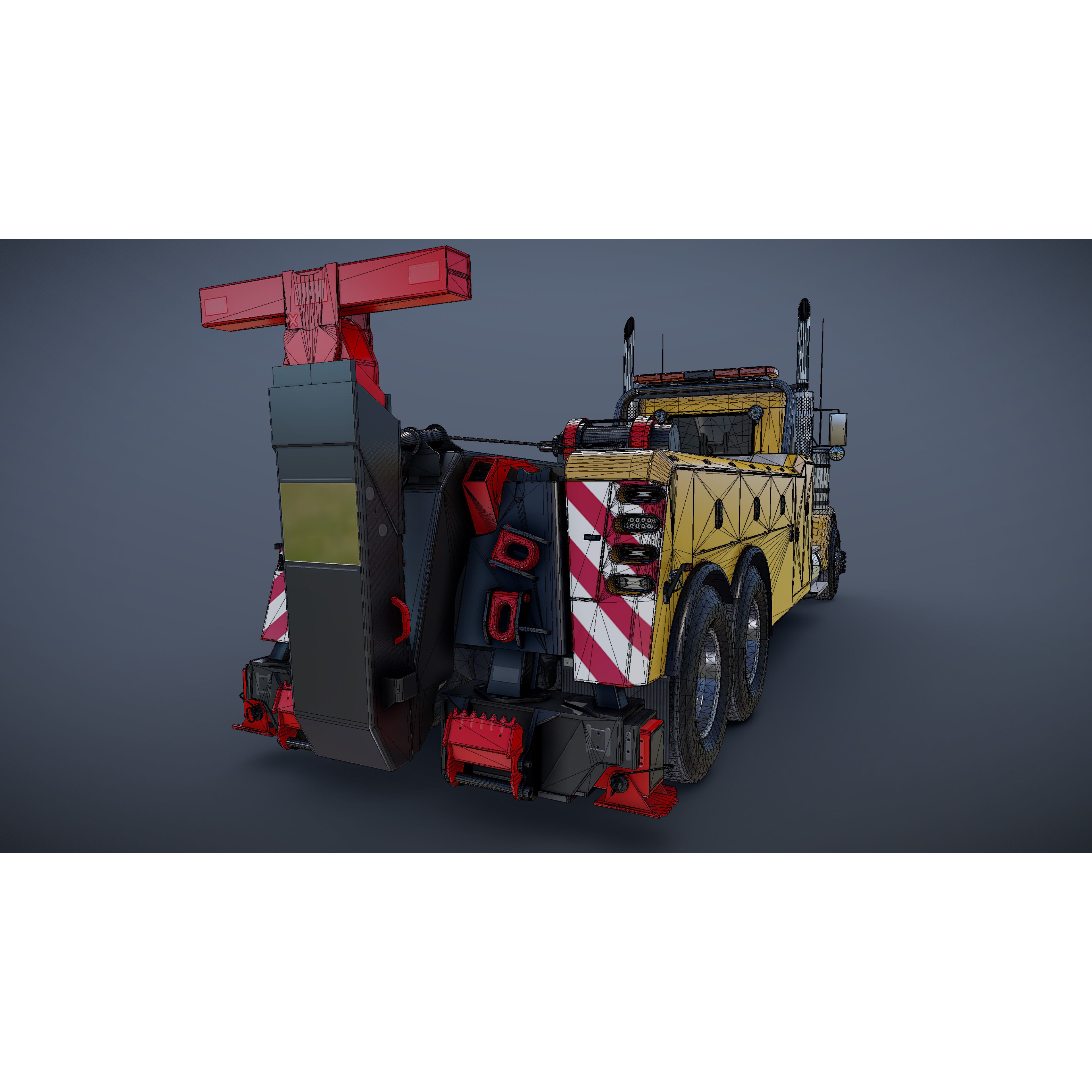 Kenworth W900 Wrecker - Low-Poly Game-Ready 3D Model - View 38