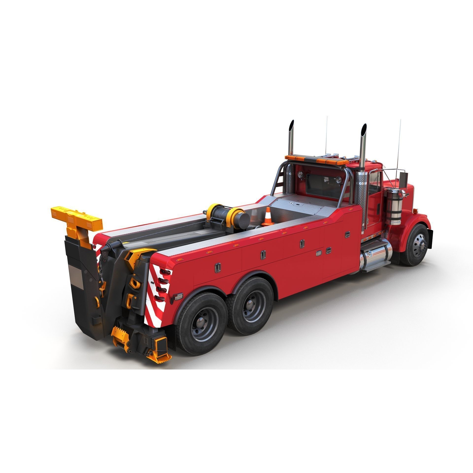 Kenworth W900 Wrecker - Low-Poly Game-Ready 3D Model - View 4