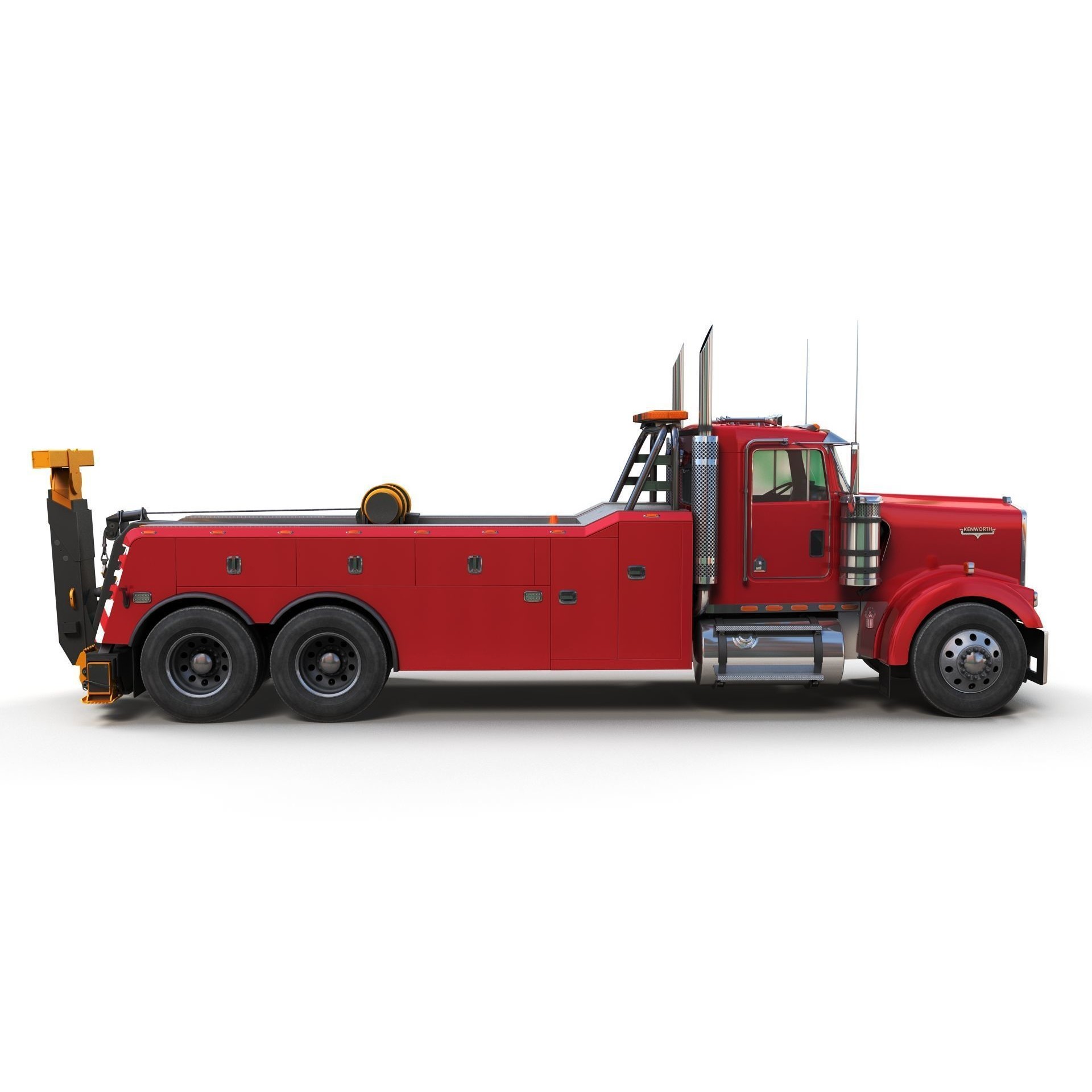 Kenworth W900 Wrecker - Low-Poly Game-Ready 3D Model - View 5