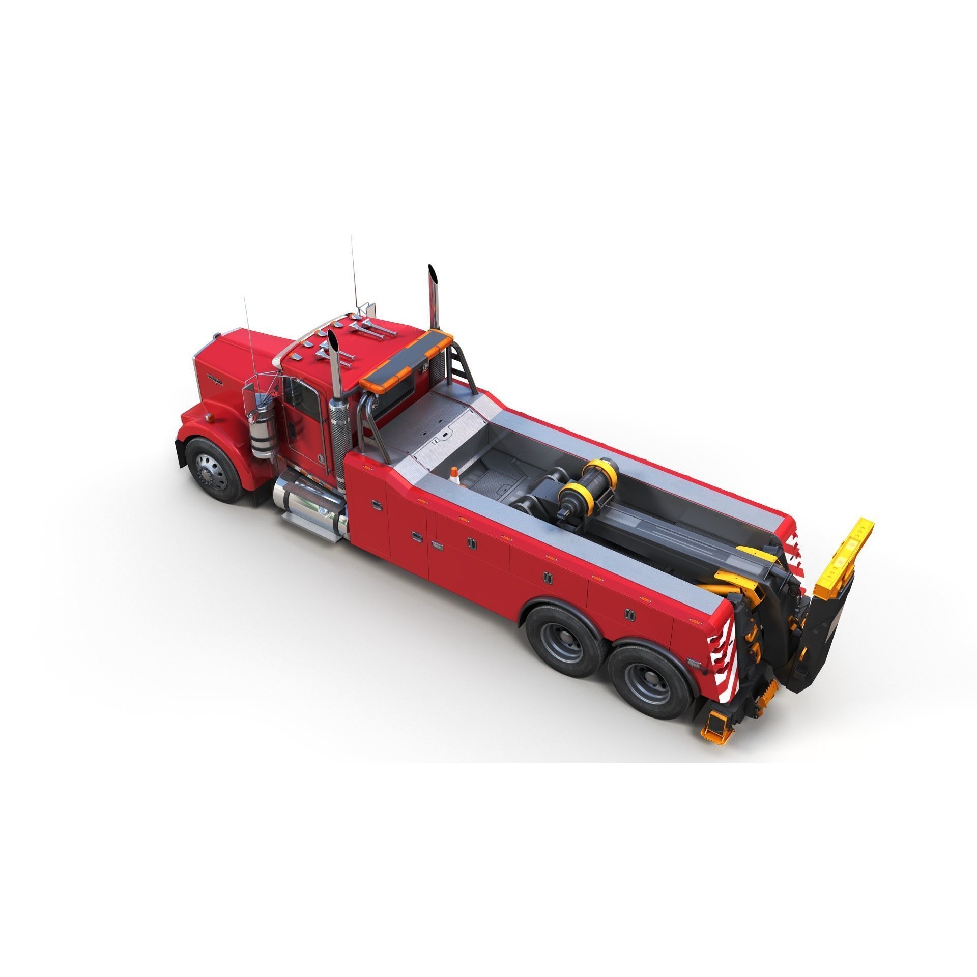 Kenworth W900 Wrecker - Low-Poly Game-Ready 3D Model - View 6