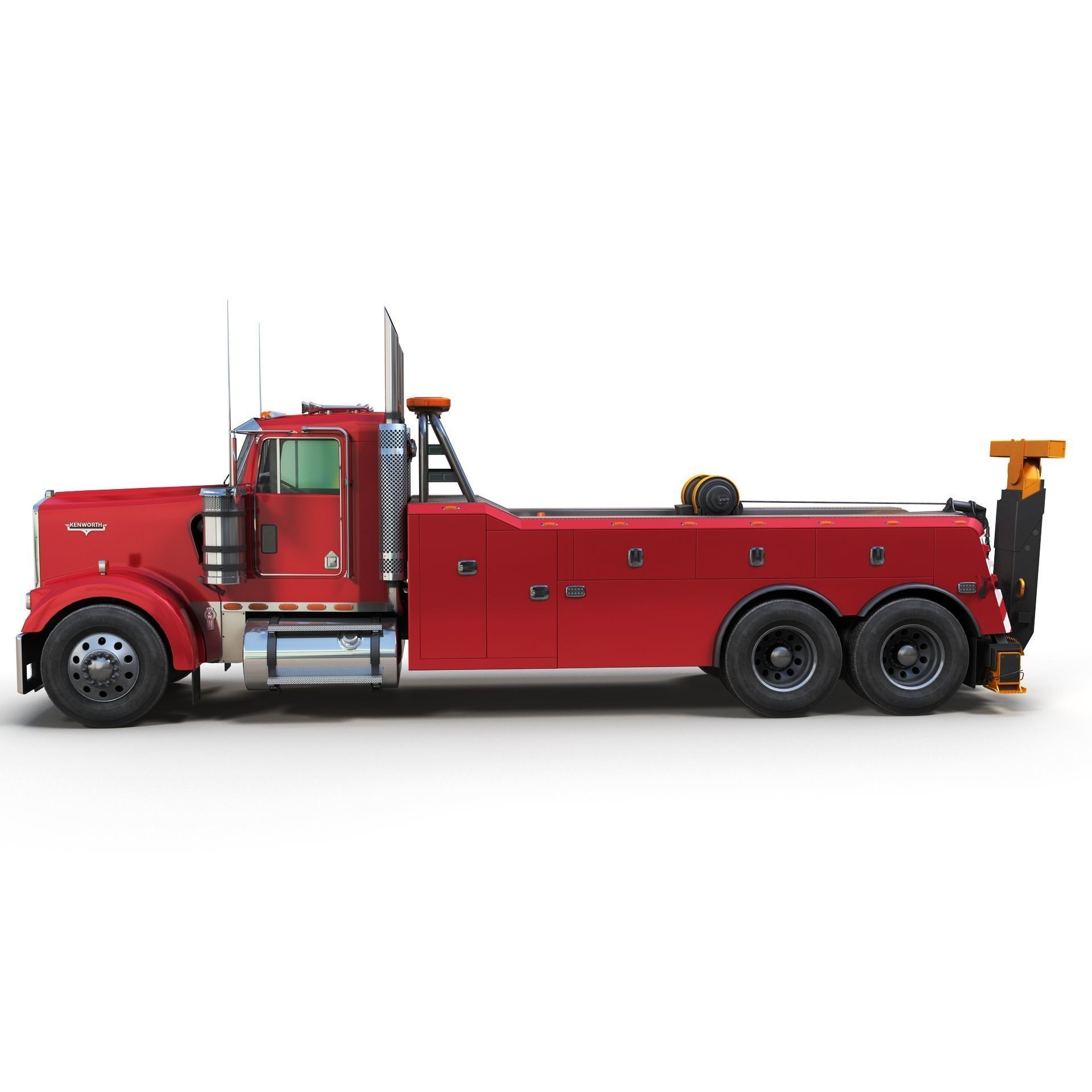 Kenworth W900 Wrecker - Low-Poly Game-Ready 3D Model - View 7