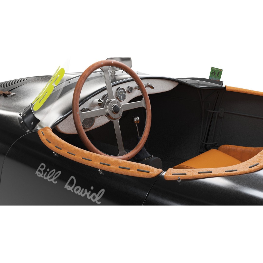 Osca Black Sports Car 3D Model – High Poly PBR Asset, FBX, Blender - View 24