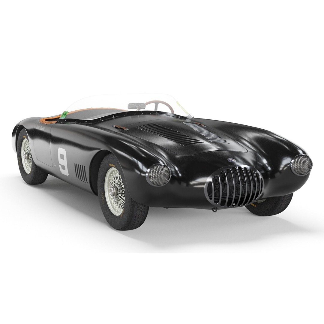 Osca Black Sports Car 3D Model – High Poly PBR Asset, FBX, Blender - View 3