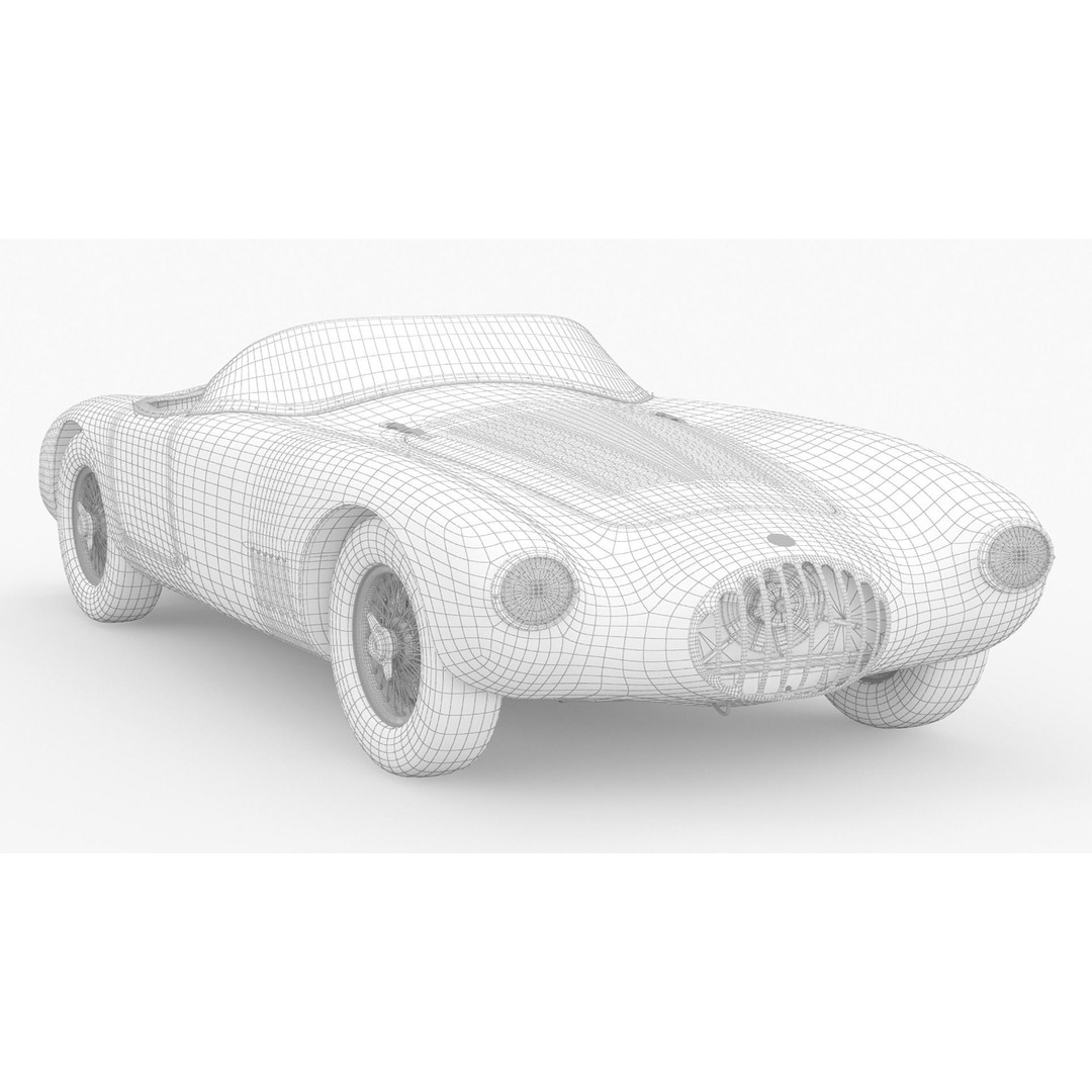 Osca Black Sports Car 3D Model – High Poly PBR Asset, FBX, Blender - View 4