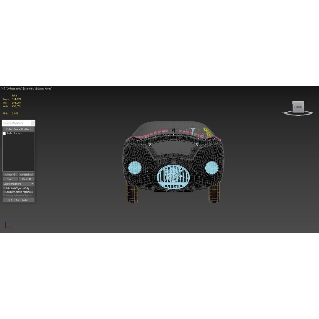 Osca Black Sports Car 3D Model – High Poly PBR Asset, FBX, Blender - View 5
