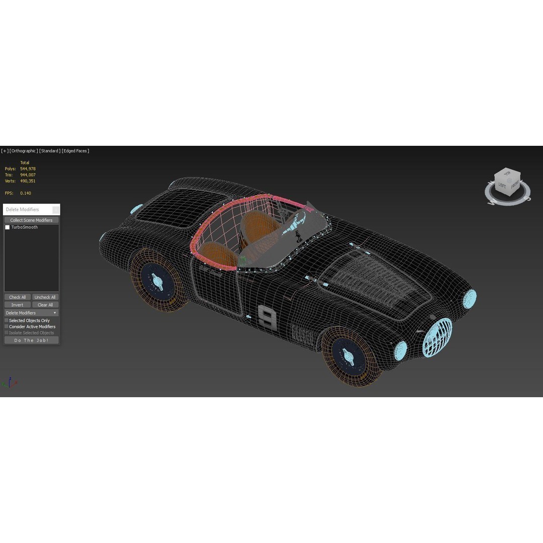 Osca Black Sports Car 3D Model – High Poly PBR Asset, FBX, Blender - View 6