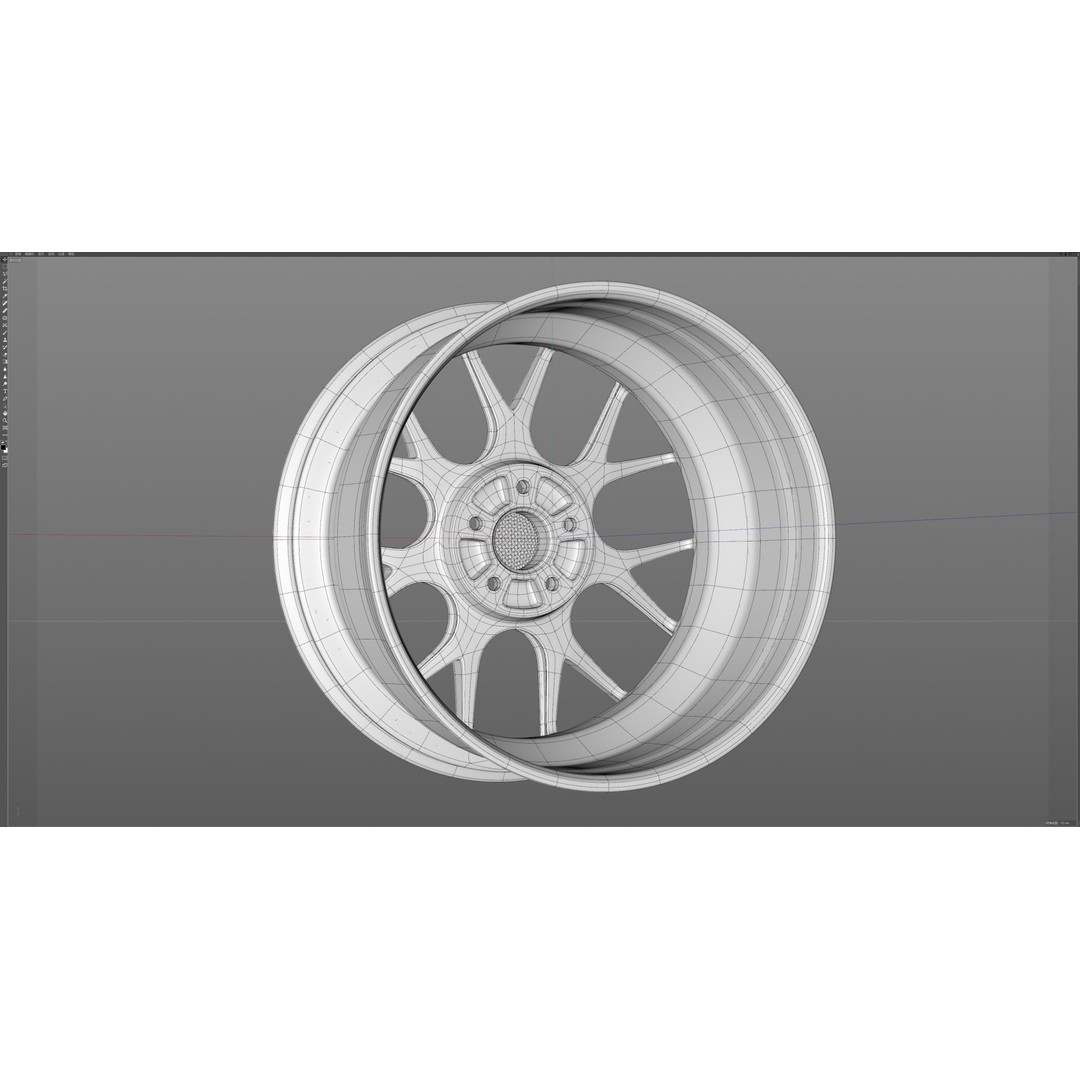 BBS CH-R 3D Model – Low Poly Vehicle Wheel, FBX, OBJ, Blender - View 28