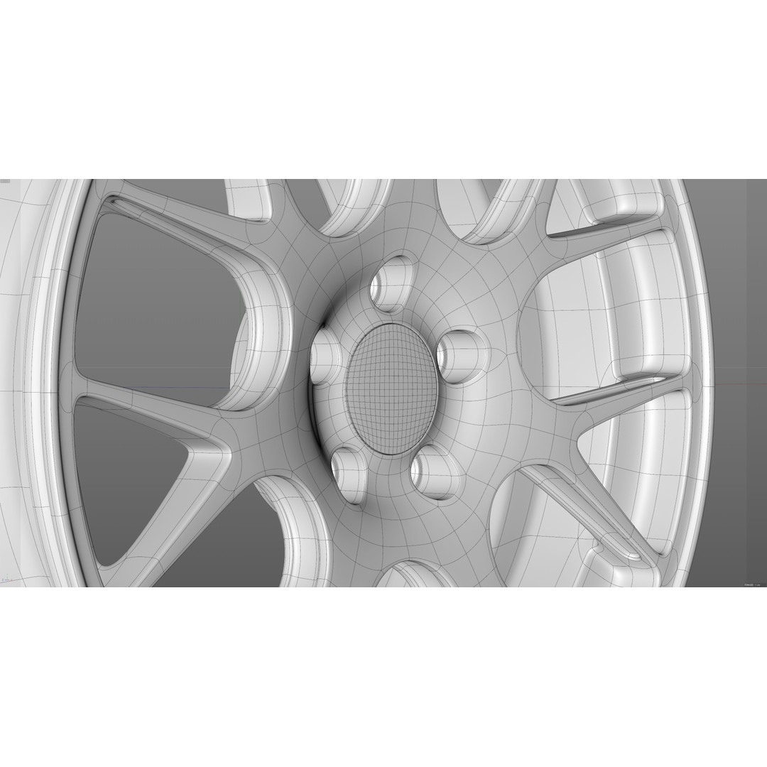BBS CH-R 3D Model – Low Poly Vehicle Wheel, FBX, OBJ, Blender - View 33