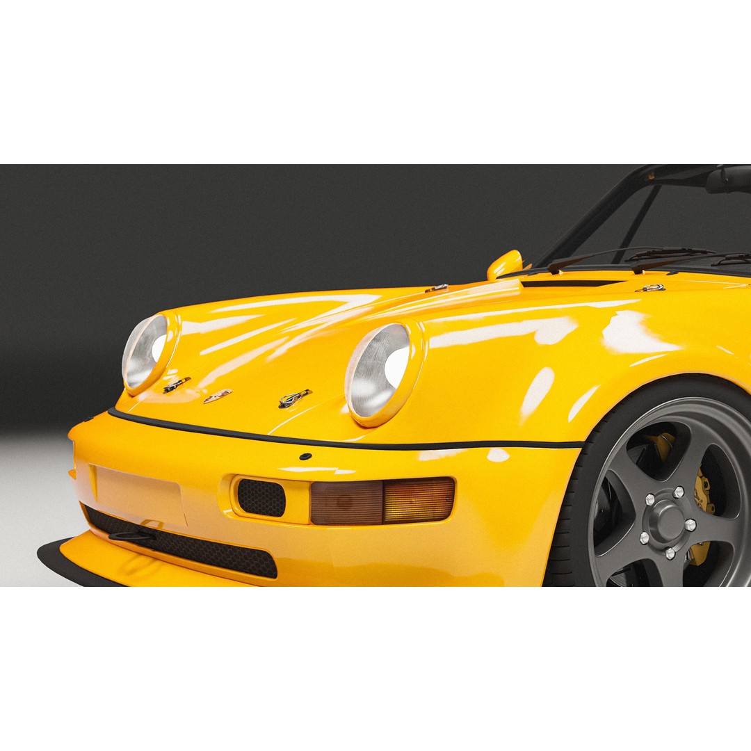 Porsche 964 Racing 3D Model – Low Poly Game Asset, FBX, Blender - View 10