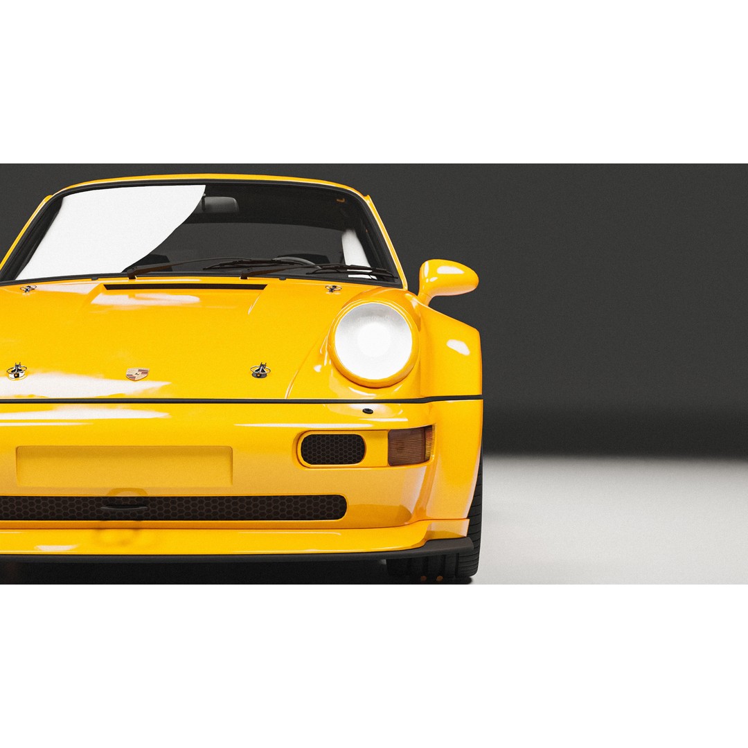 Porsche 964 Racing 3D Model – Low Poly Game Asset, FBX, Blender - View 11