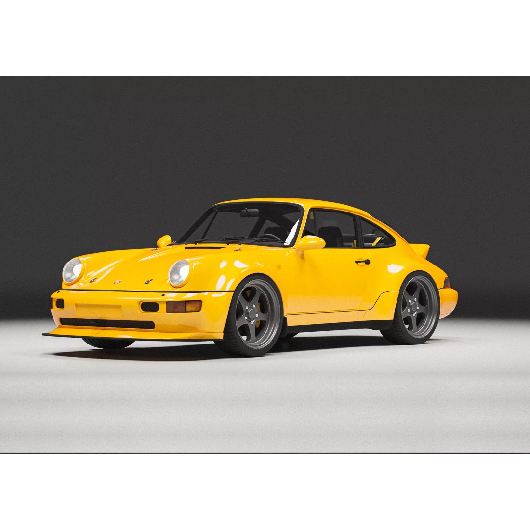 Porsche 964 Racing 3D Model – Low Poly Game Asset, FBX, Blender - View 2