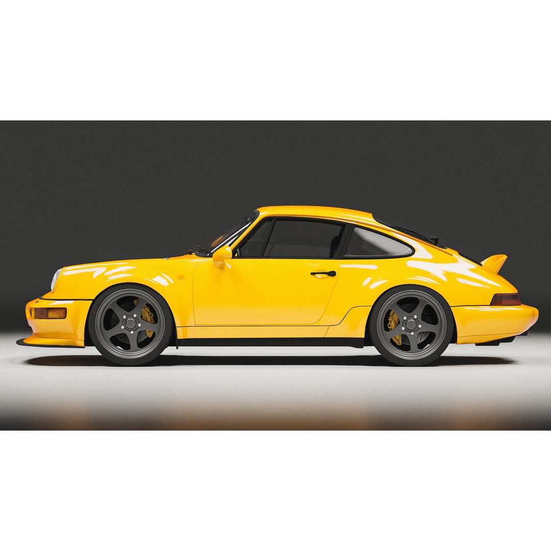 Porsche 964 Racing 3D Model – Low Poly Game Asset, FBX, Blender - View 3