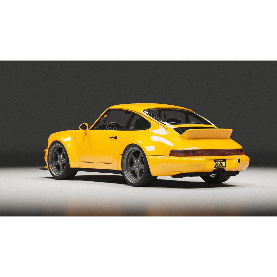 Porsche 964 Racing 3D Model – Low Poly Game Asset, FBX, Blender - View 4