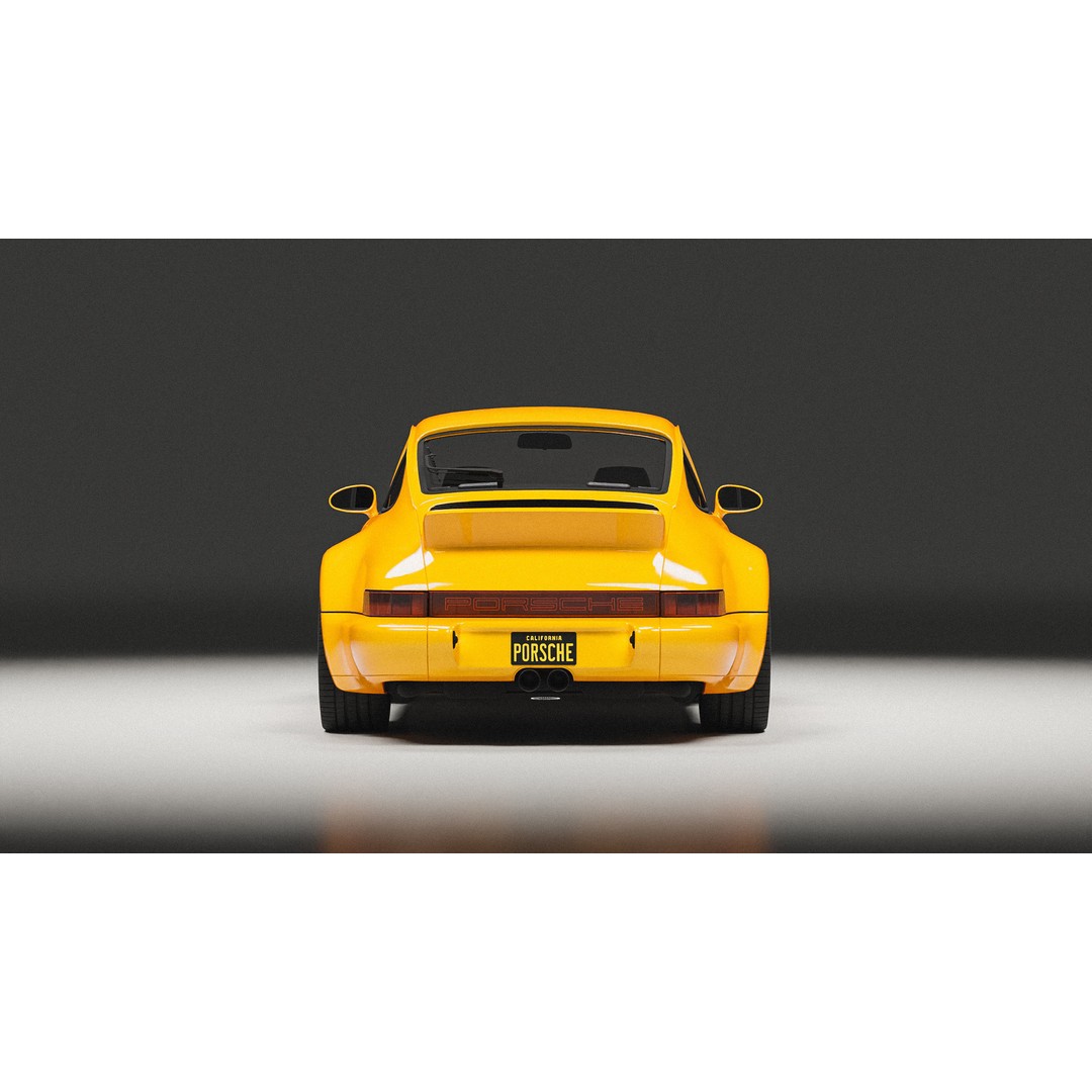 Porsche 964 Racing 3D Model – Low Poly Game Asset, FBX, Blender - View 5