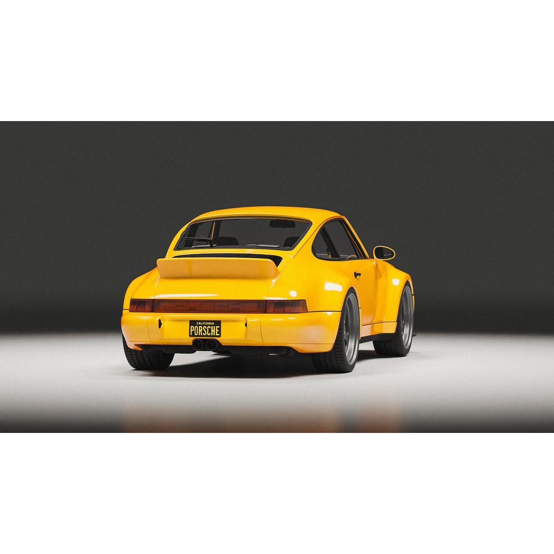 Porsche 964 Racing 3D Model – Low Poly Game Asset, FBX, Blender - View 6