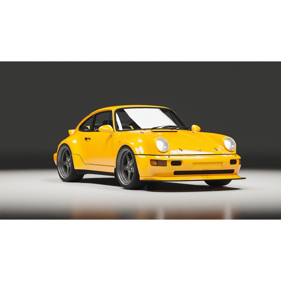 Porsche 964 Racing 3D Model – Low Poly Game Asset, FBX, Blender - View 7