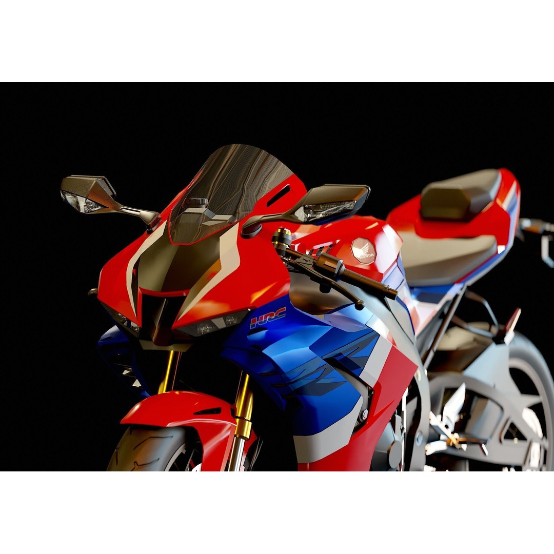 Honda CBR 1000 RR 2020 3D Model – Realistic Motorcycle Base Mesh - View 10