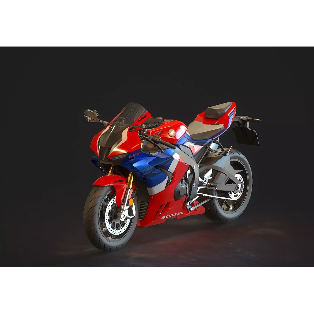 Honda CBR 1000 RR 2020 3D Model – Realistic Motorcycle Base Mesh - View 2