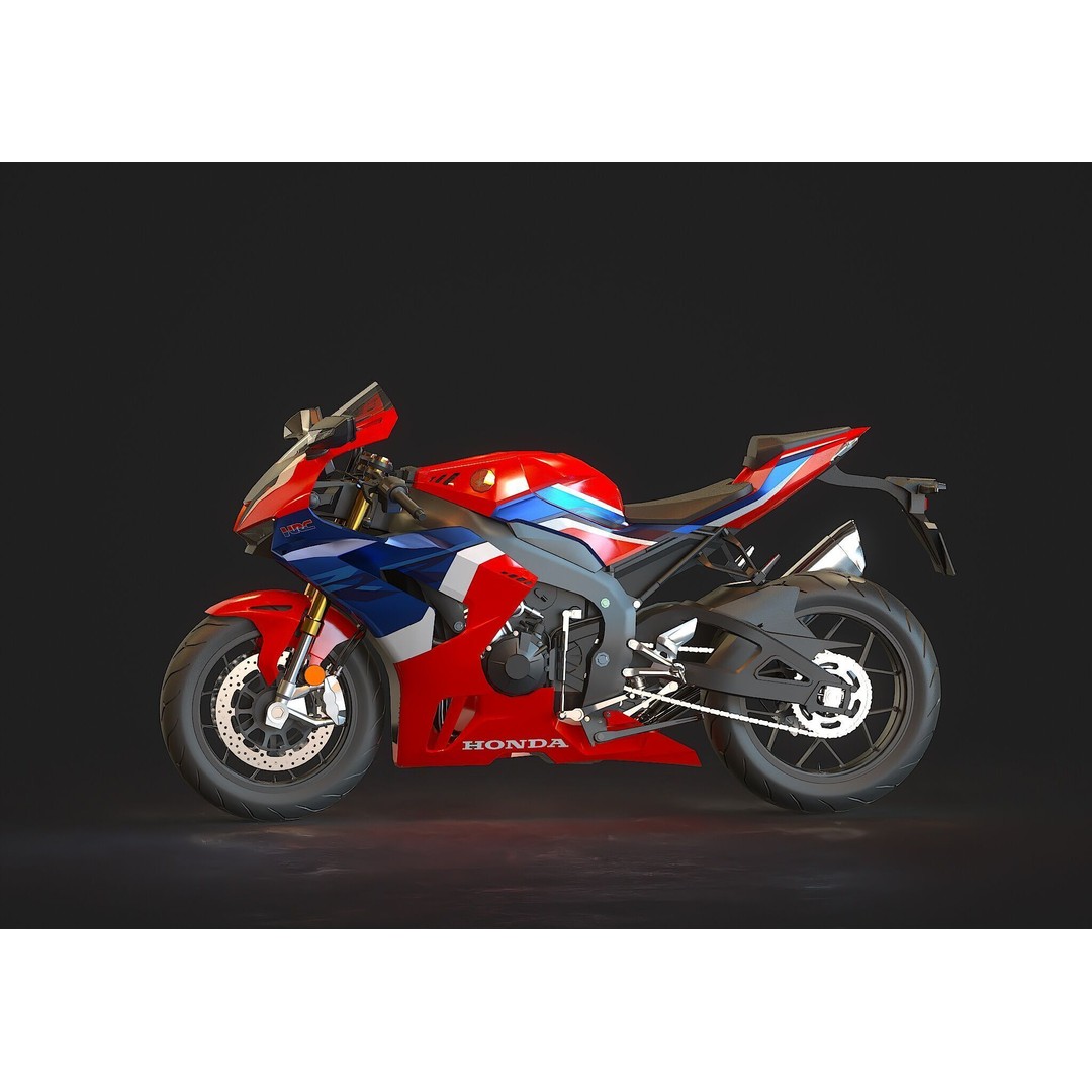 Honda CBR 1000 RR 2020 3D Model – Realistic Motorcycle Base Mesh - View 3