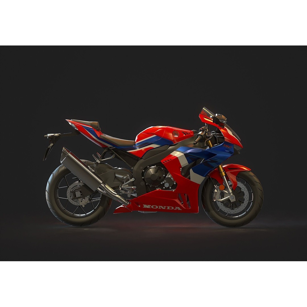 Honda CBR 1000 RR 2020 3D Model – Realistic Motorcycle Base Mesh - View 5