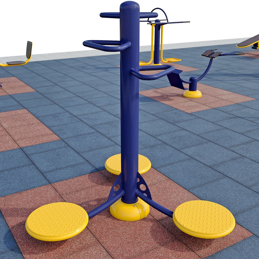 Sports Ground 3D Model – Photoreal Outdoor Exercise Trainers, FBX - View 10