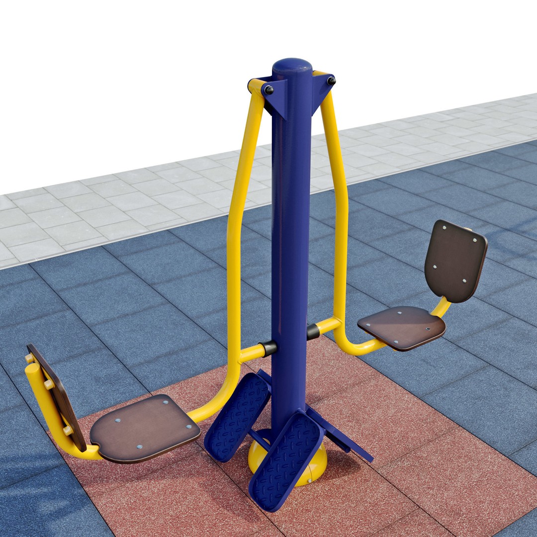 Sports Ground 3D Model – Photoreal Outdoor Exercise Trainers, FBX - View 11