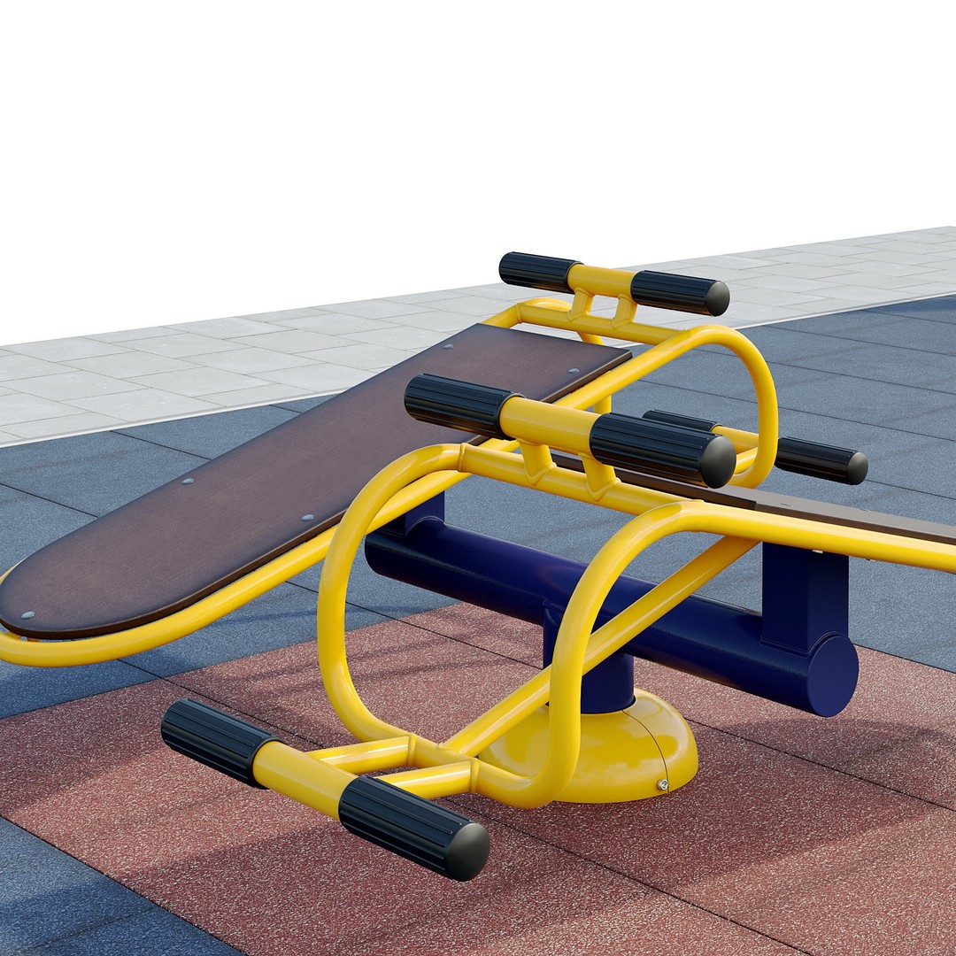 Sports Ground 3D Model – Photoreal Outdoor Exercise Trainers, FBX - View 14