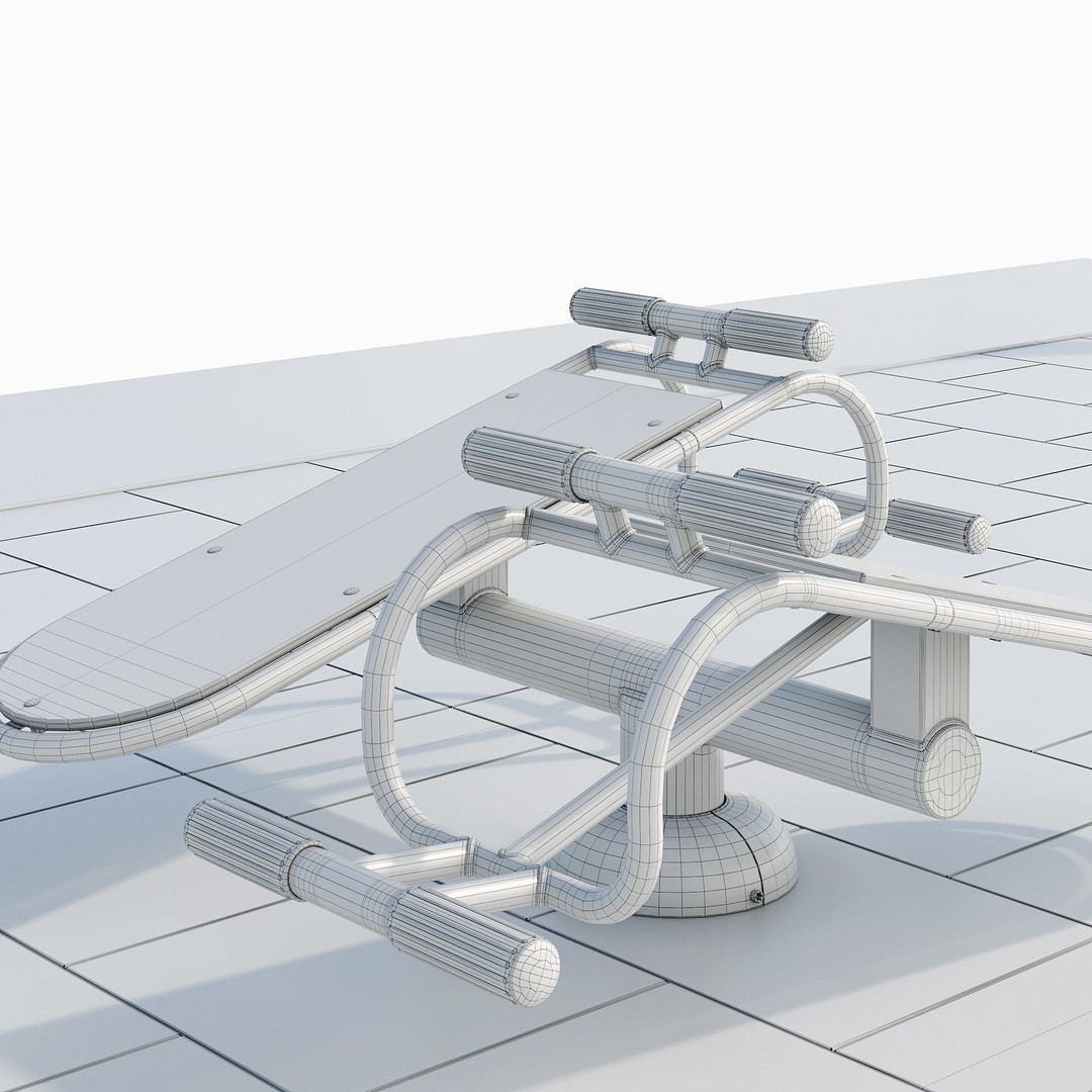 Sports Ground 3D Model – Photoreal Outdoor Exercise Trainers, FBX - View 16