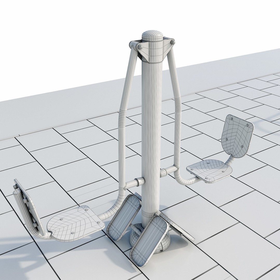 Sports Ground 3D Model – Photoreal Outdoor Exercise Trainers, FBX - View 23