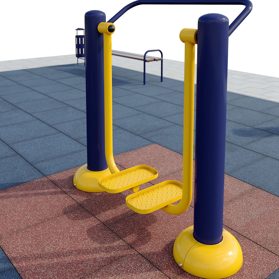 Sports Ground 3D Model – Photoreal Outdoor Exercise Trainers, FBX - View 6