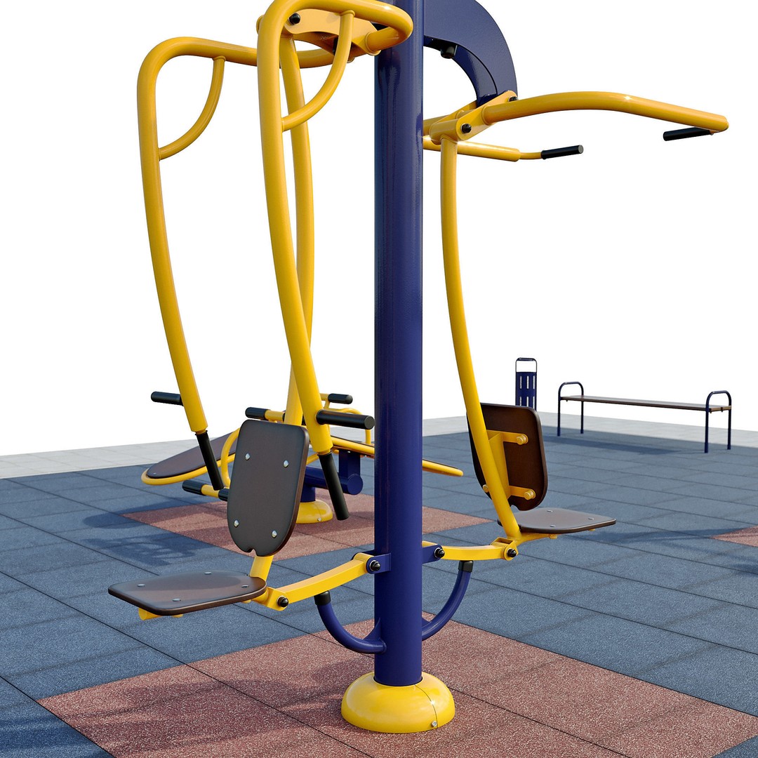 Sports Ground 3D Model – Photoreal Outdoor Exercise Trainers, FBX - View 7