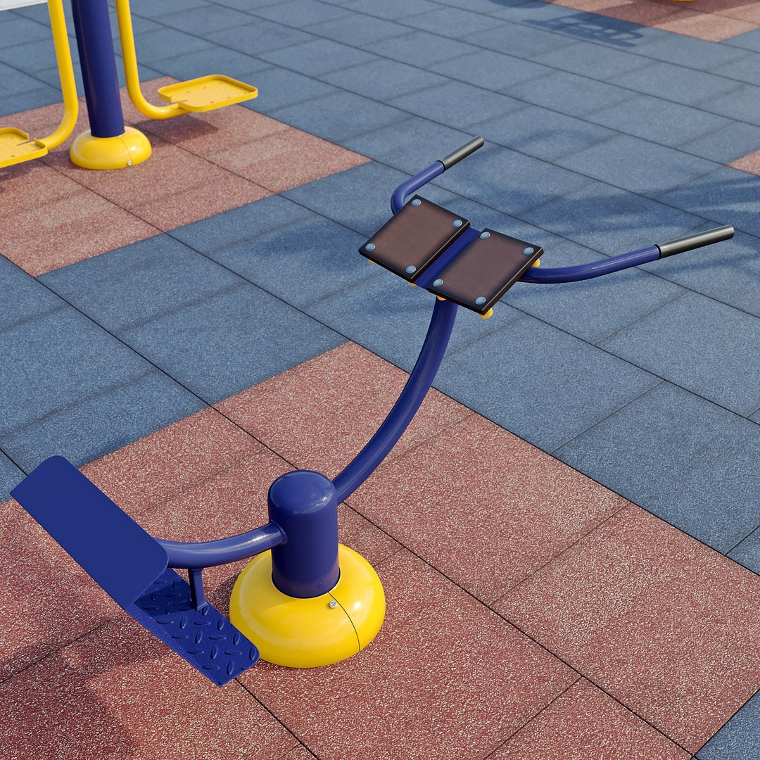 Sports Ground 3D Model – Photoreal Outdoor Exercise Trainers, FBX - View 9