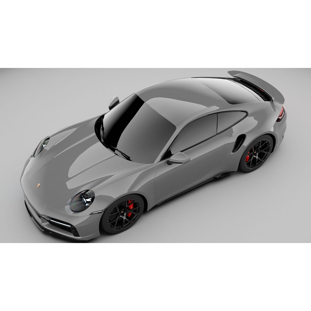 Porsche 911 Turbo S 2022 3D Model – High Poly Rigged Asset, FBX/OBJ - View 4