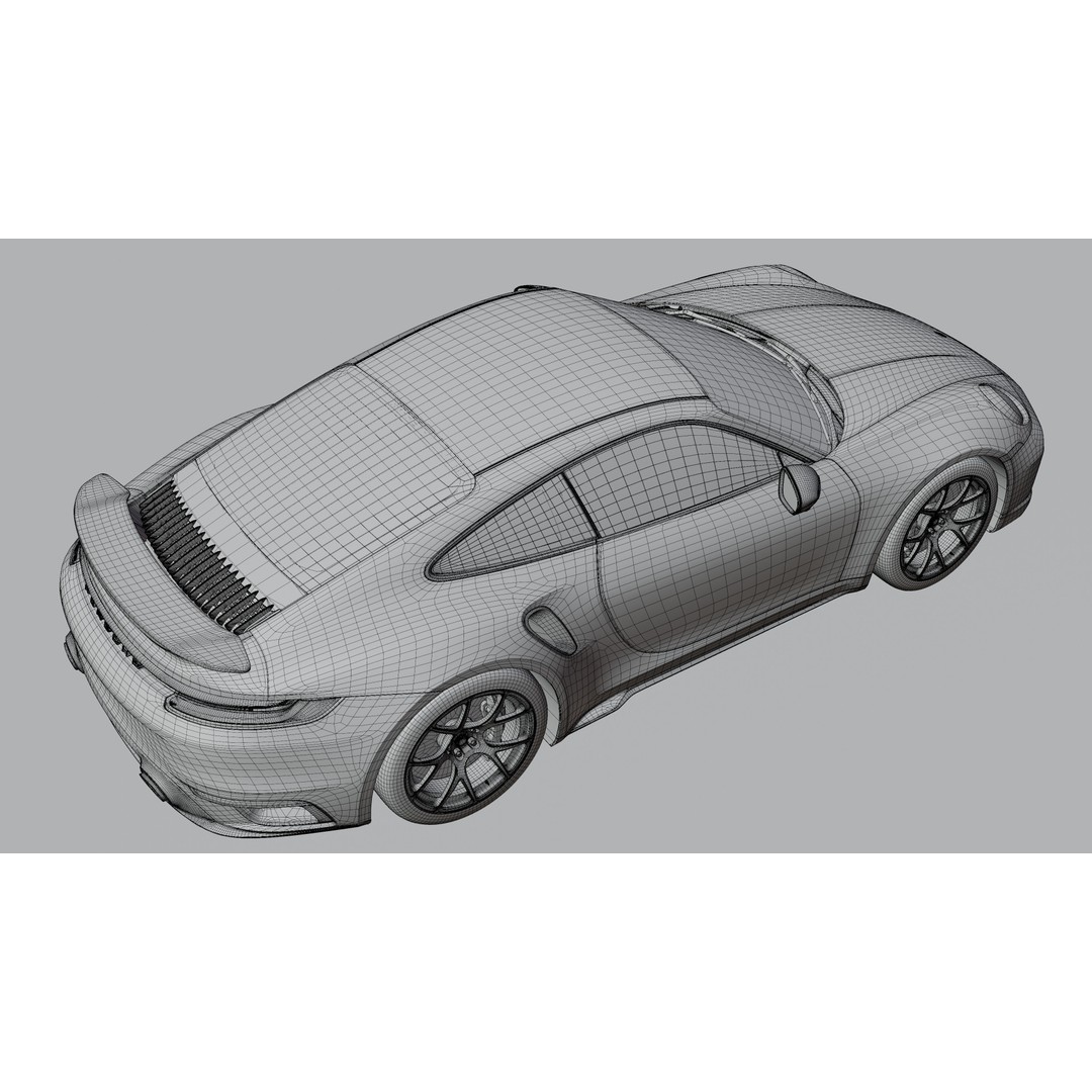 Porsche 911 Turbo S 2022 3D Model – High Poly Rigged Asset, FBX/OBJ - View 7