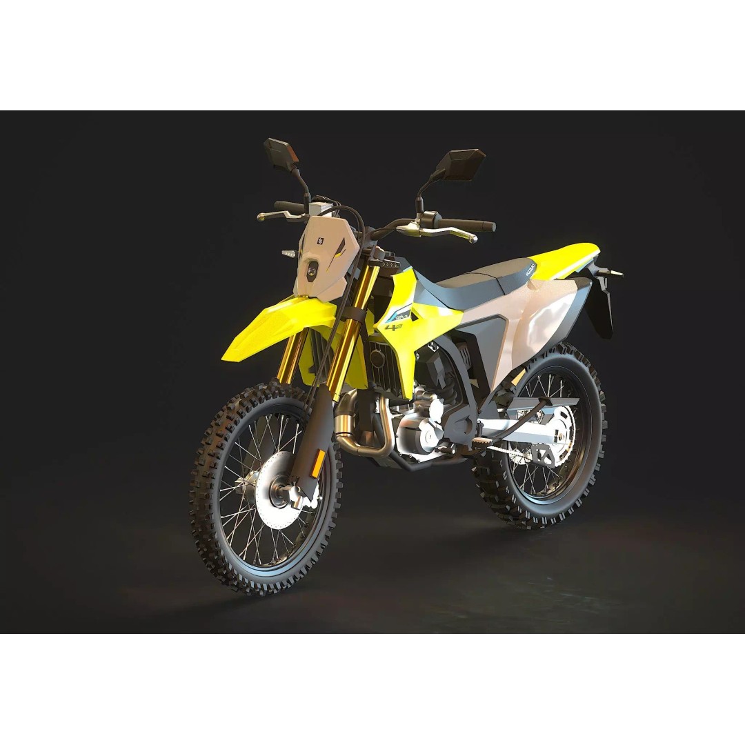 Suzuki DRZ 4S 2025 3D Model – High Poly Motorcycle Base Mesh - View 2