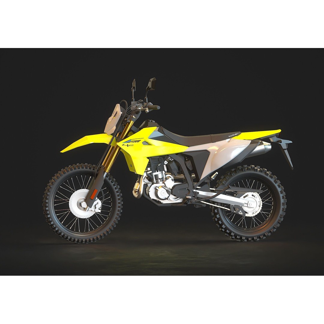 Suzuki DRZ 4S 2025 3D Model – High Poly Motorcycle Base Mesh - View 3
