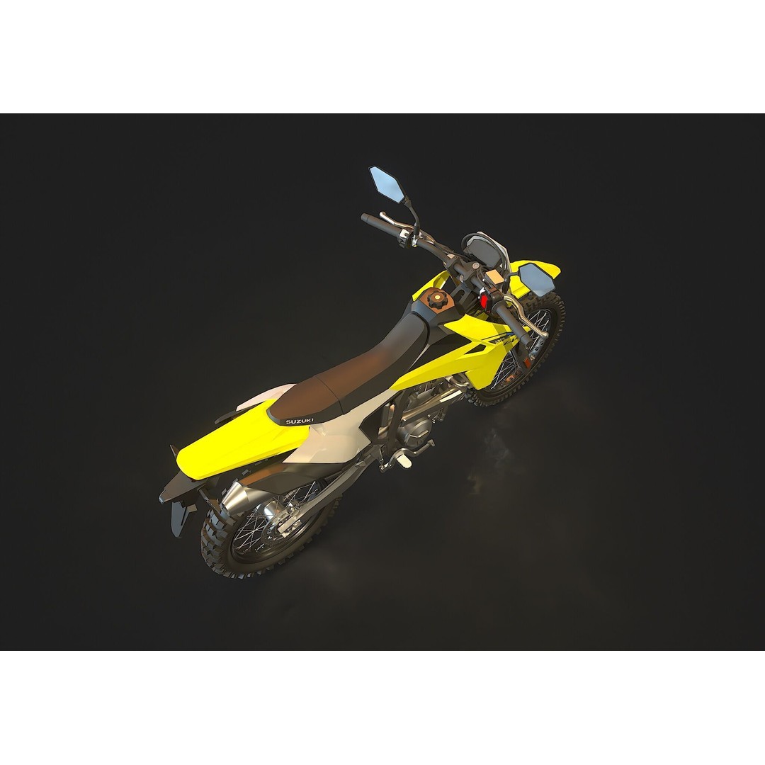 Suzuki DRZ 4S 2025 3D Model – High Poly Motorcycle Base Mesh - View 4