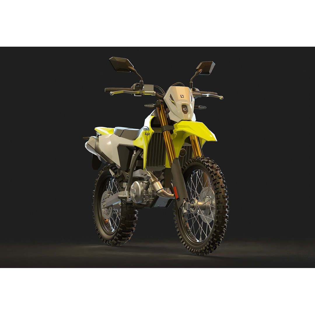 Suzuki DRZ 4S 2025 3D Model – High Poly Motorcycle Base Mesh - View 8