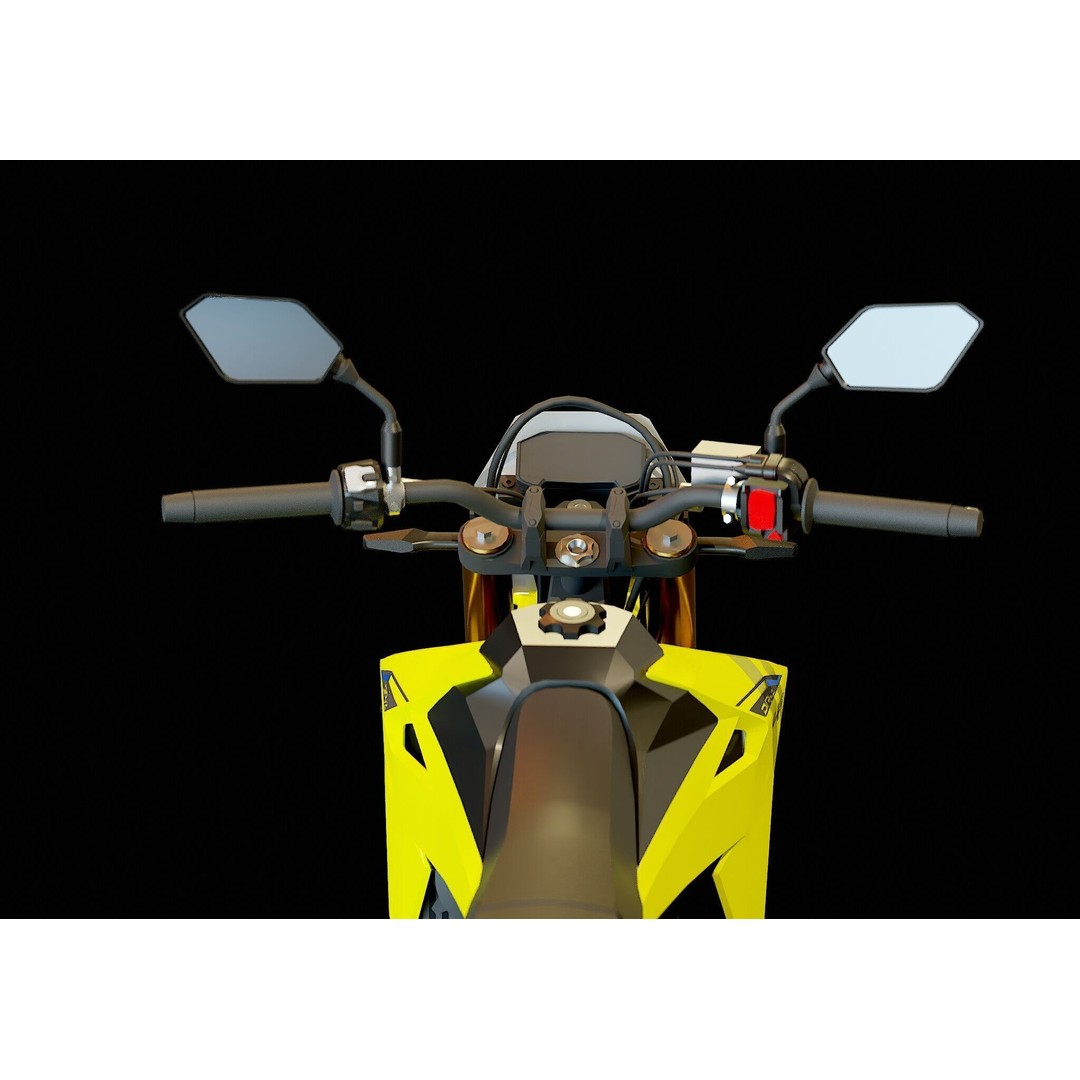 Suzuki DRZ 4S 2025 3D Model – High Poly Motorcycle Base Mesh - View 9