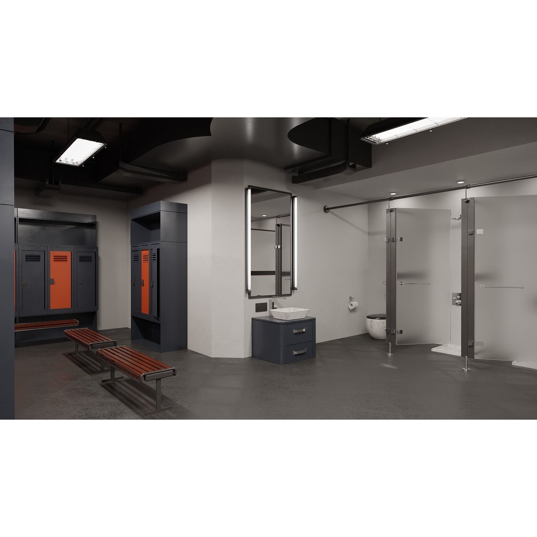 Modern Gym Locker Room 3D Model – Low Poly PBR Interior Asset - View 6