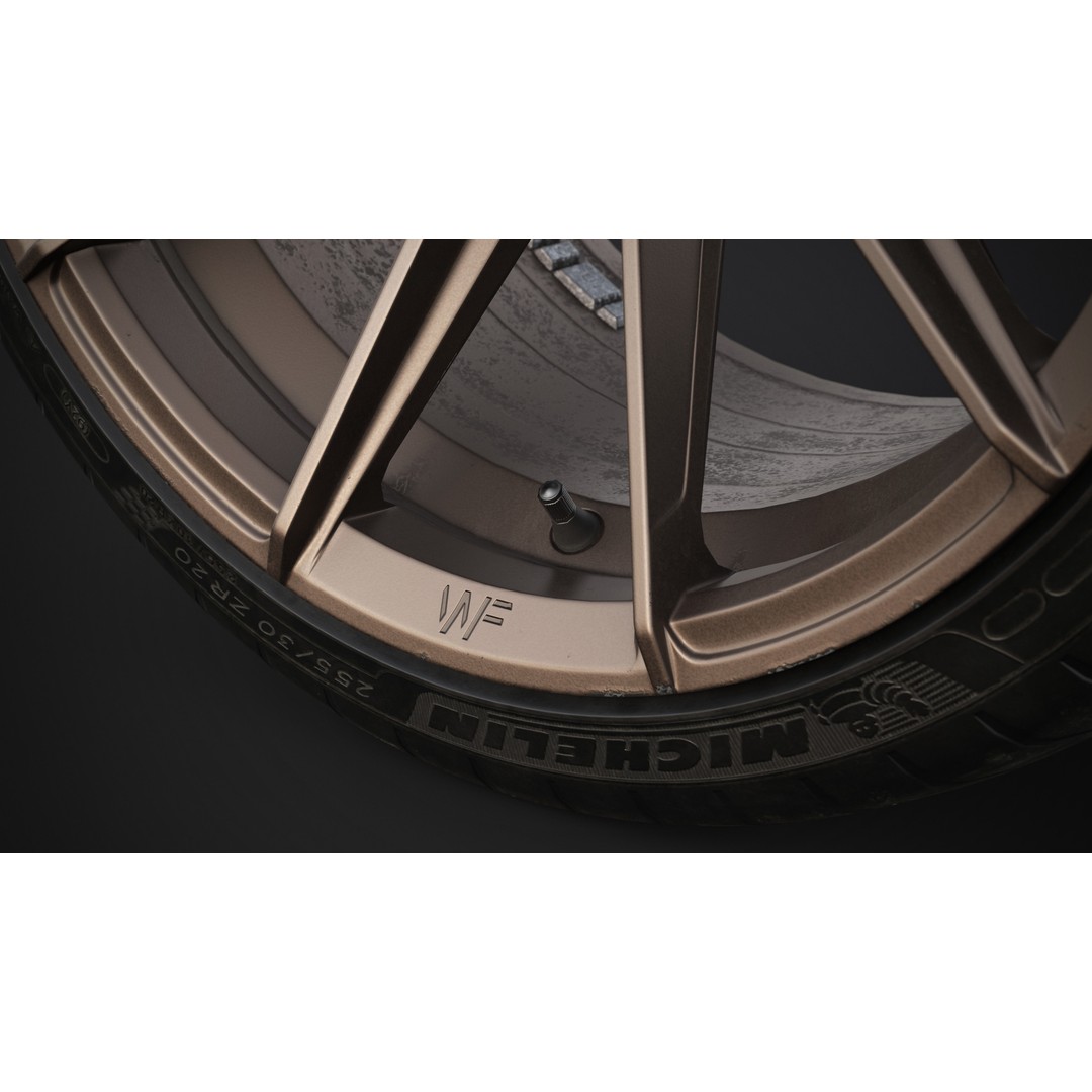 WheelForce CF3-FF R Tire Michelin Pilot Sport 4 3D Model – Low Poly PBR Asset, FBX - View 13