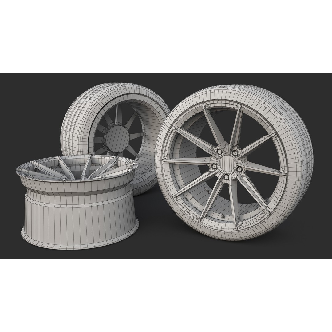 WheelForce CF3-FF R Tire Michelin Pilot Sport 4 3D Model – Low Poly PBR Asset, FBX - View 8