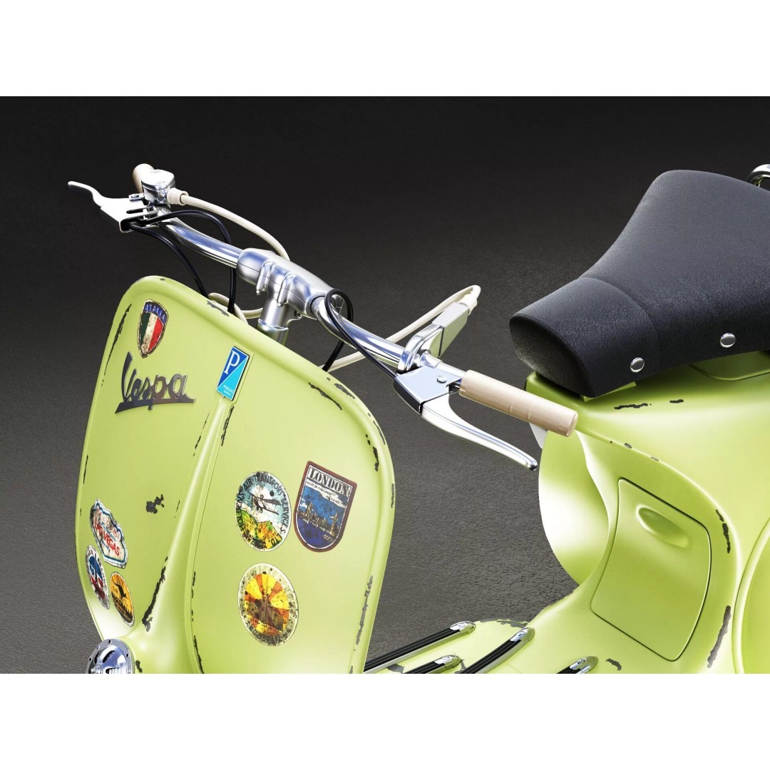 1946 Vespa Faro Basso 3D Model – Rust Style, High Poly, PBR Textures - View 10