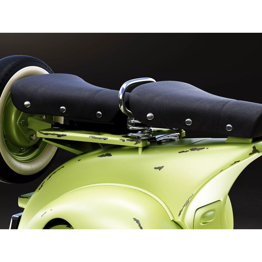 1946 Vespa Faro Basso 3D Model – Rust Style, High Poly, PBR Textures - View 17