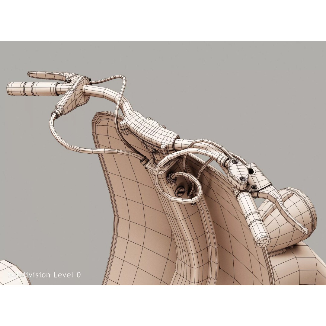 1946 Vespa Faro Basso 3D Model – Rust Style, High Poly, PBR Textures - View 22