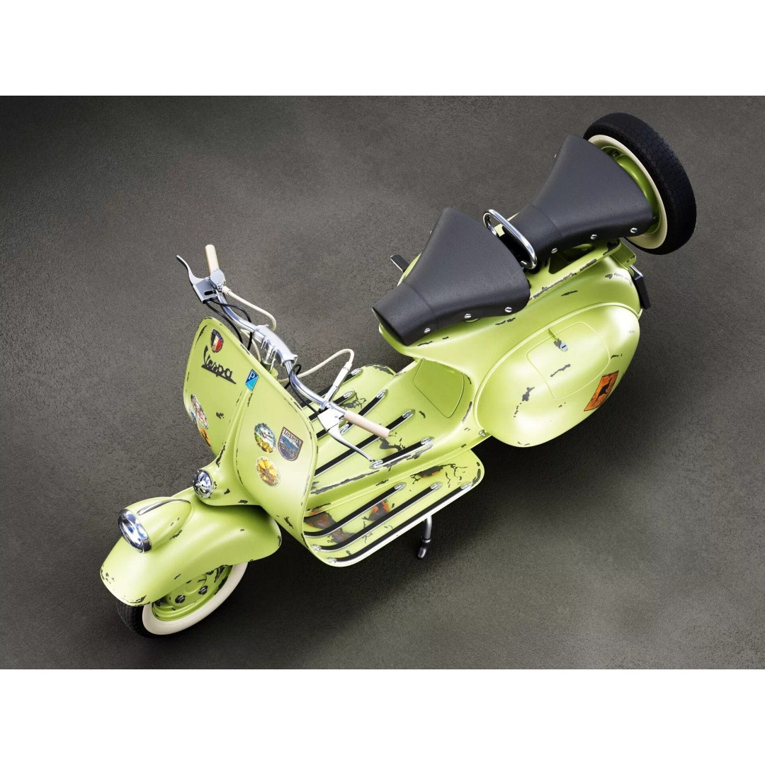 1946 Vespa Faro Basso 3D Model – Rust Style, High Poly, PBR Textures - View 8