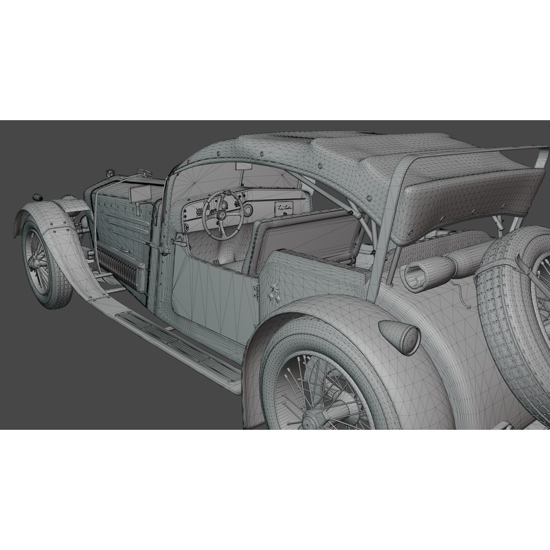 La Costa Antique Car 3D Model – Low Poly Game Asset, FBX, Blender