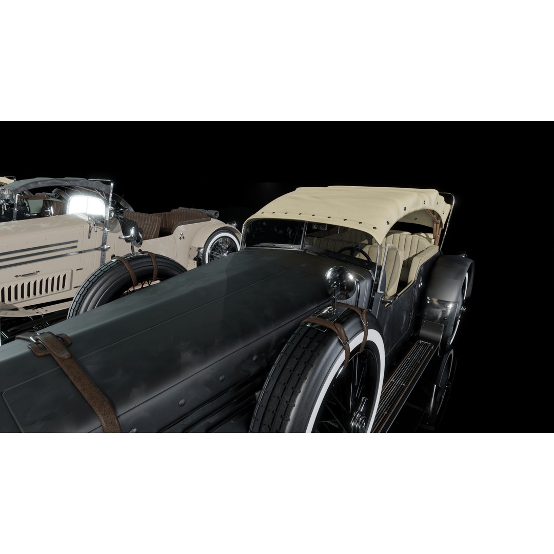 La Costa Antique Car 3D Model – Low Poly Game Asset, FBX, Blender - View 12