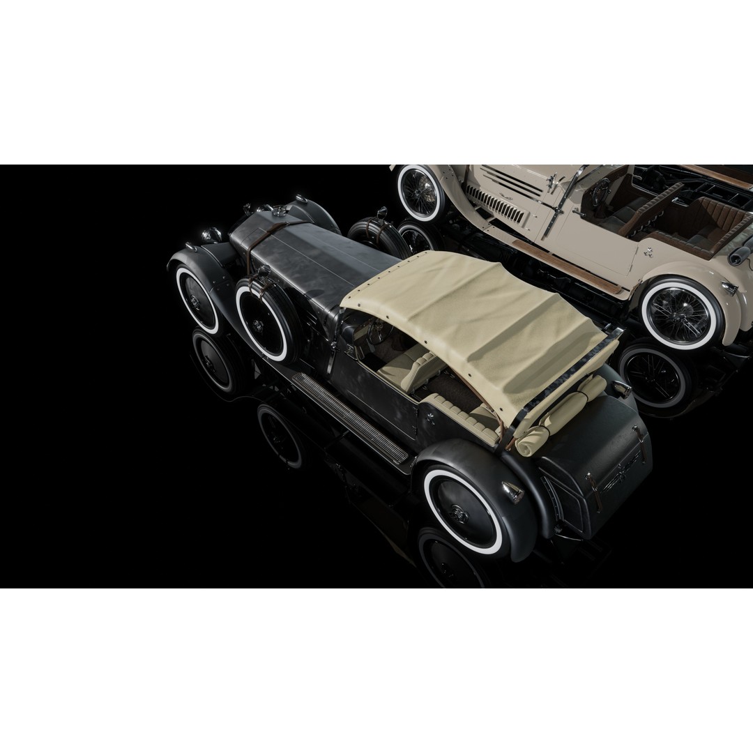 La Costa Antique Car 3D Model – Low Poly Game Asset, FBX, Blender - View 13