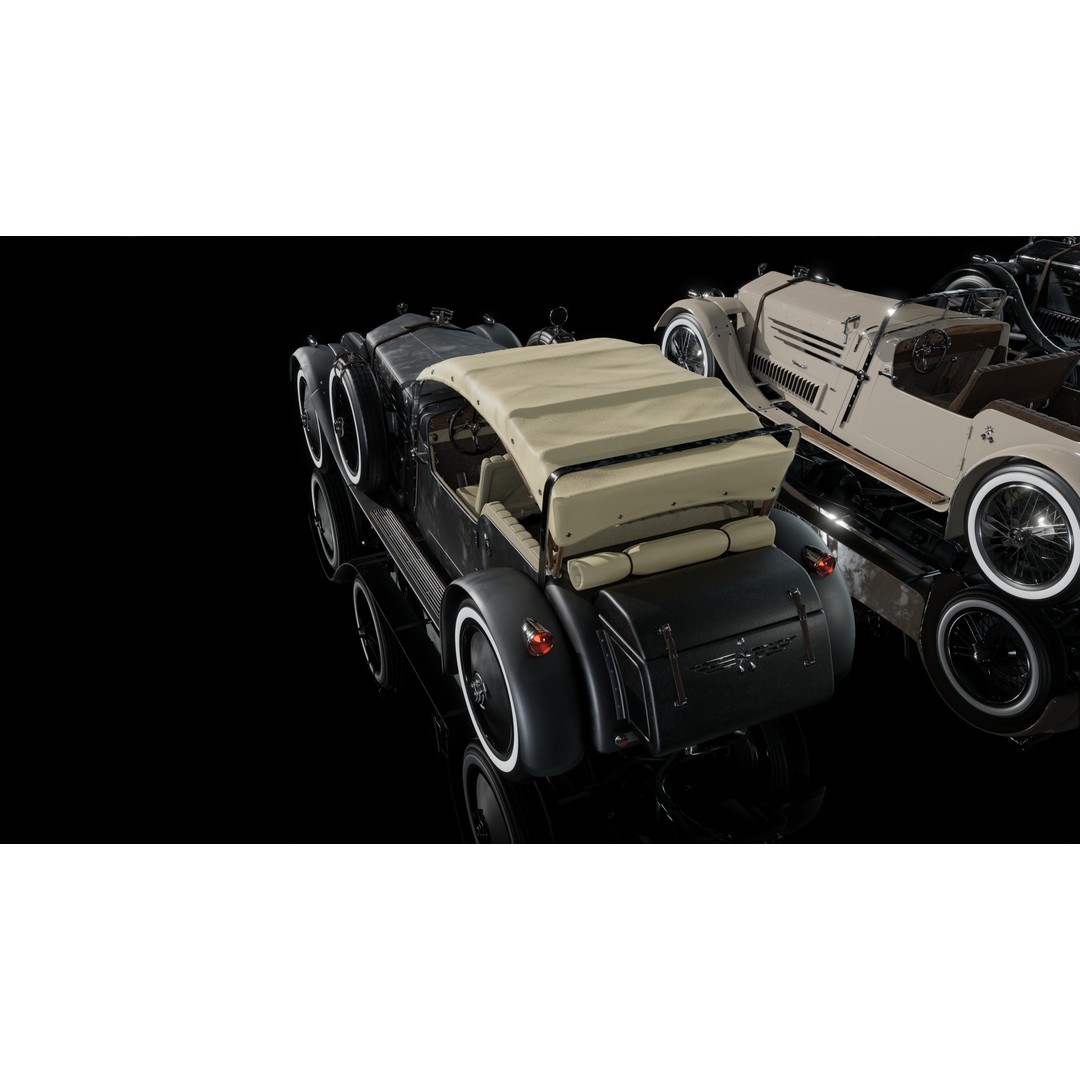 La Costa Antique Car 3D Model – Low Poly Game Asset, FBX, Blender - View 14